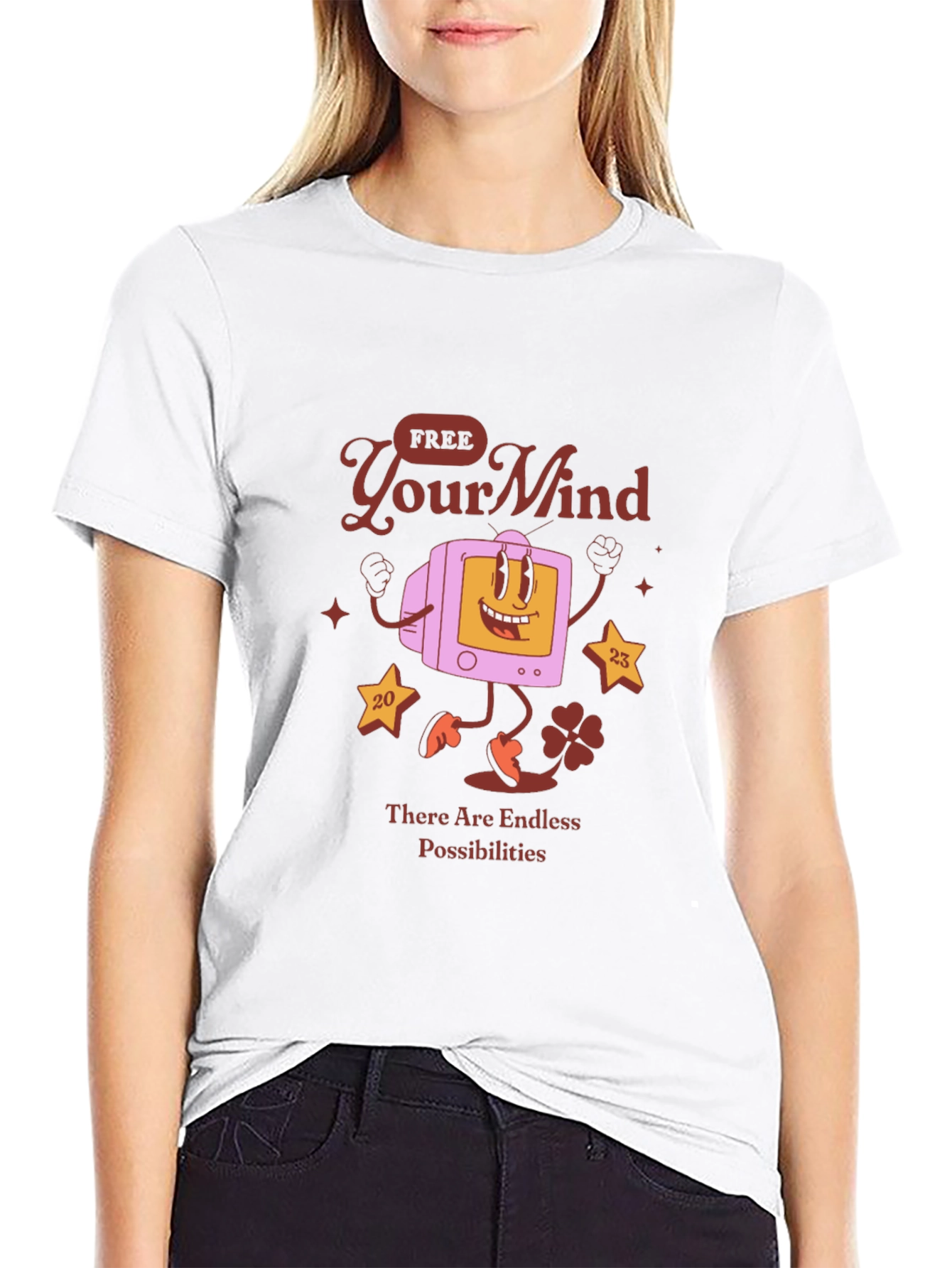 Retro Cartoon Graphic Tee - Free Your Mind T-Shirt