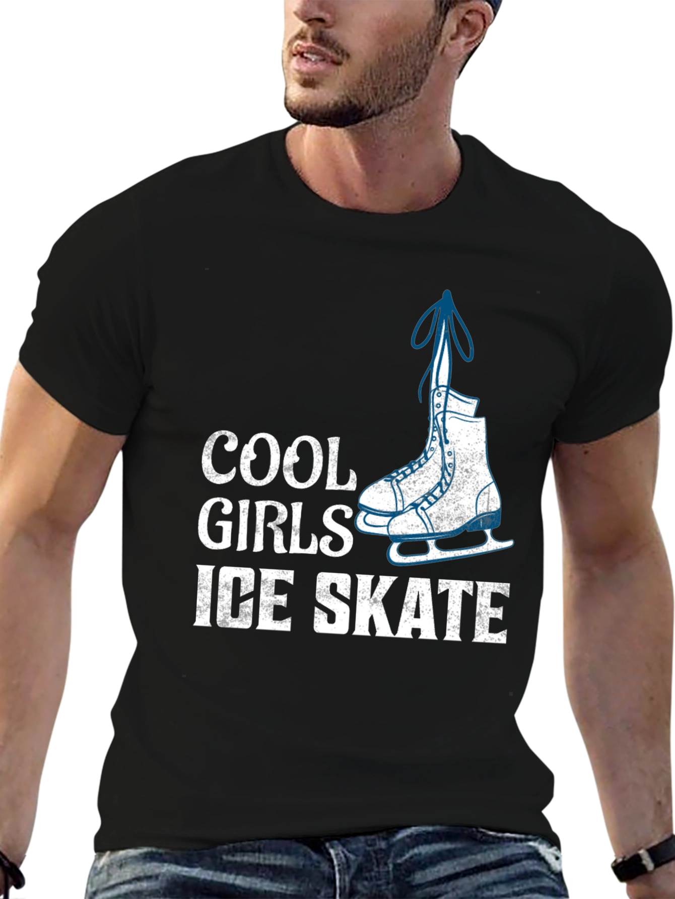 Cool Girls Ice Skate T-Shirt - Black Graphic Tee