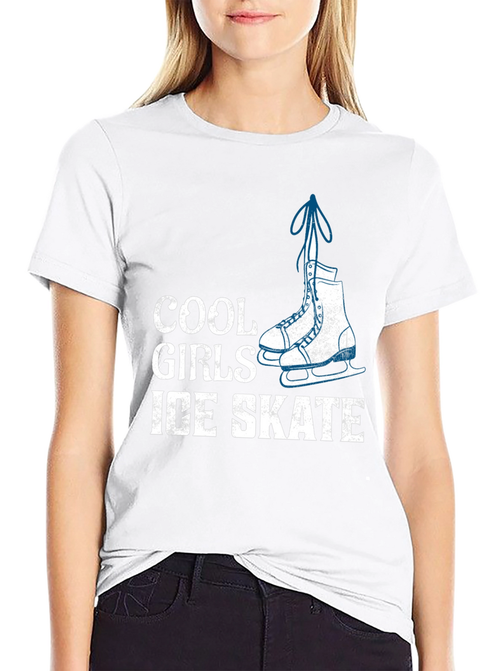 Cool Girls Ice Skate T-Shirt - Black Graphic Tee