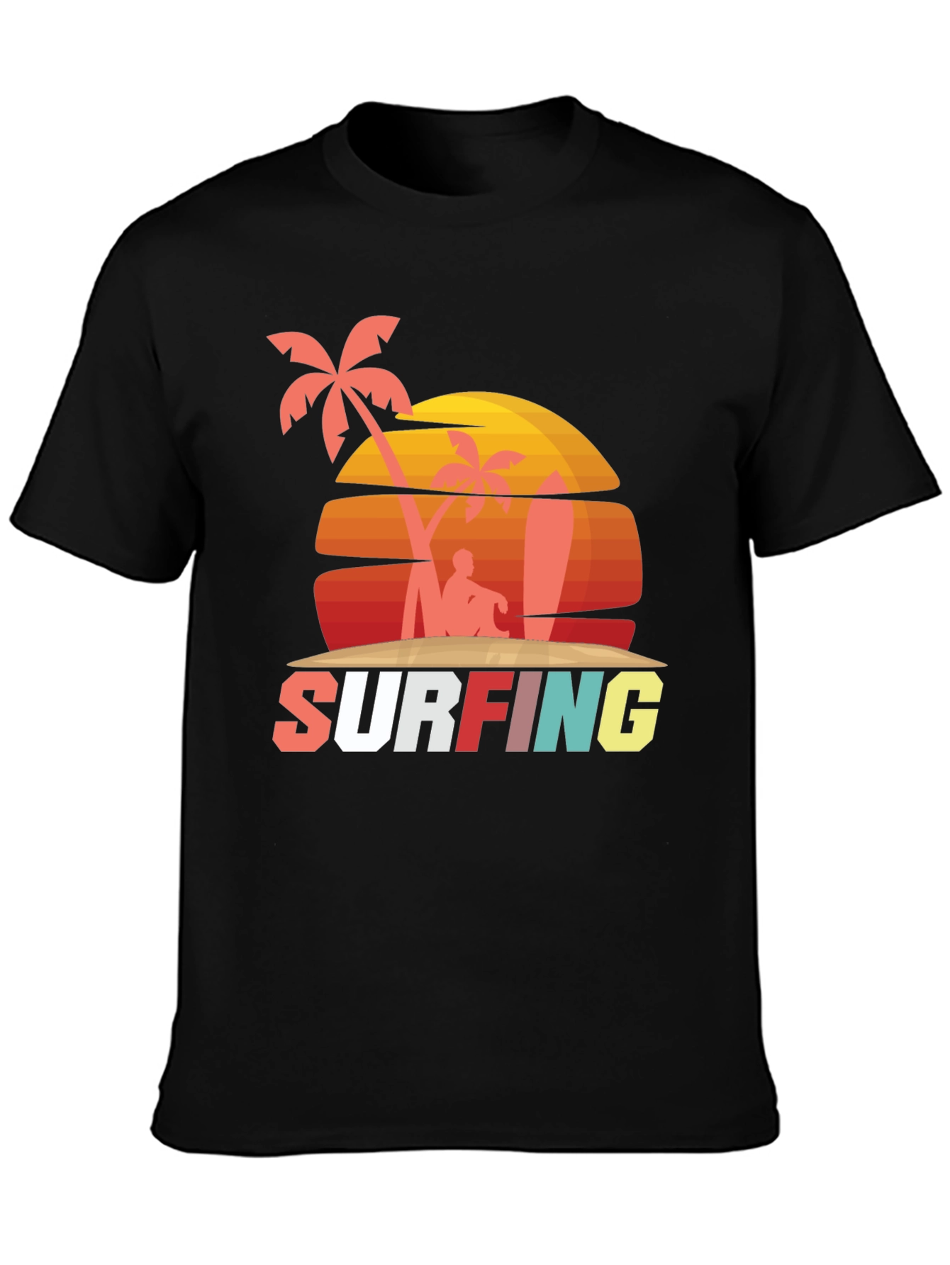 Retro Surfing Graphic Tee - Beach Vibes
