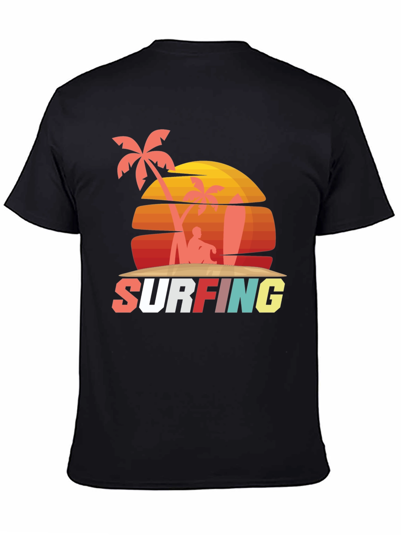 Retro Surfing Graphic Tee - Beach Vibes