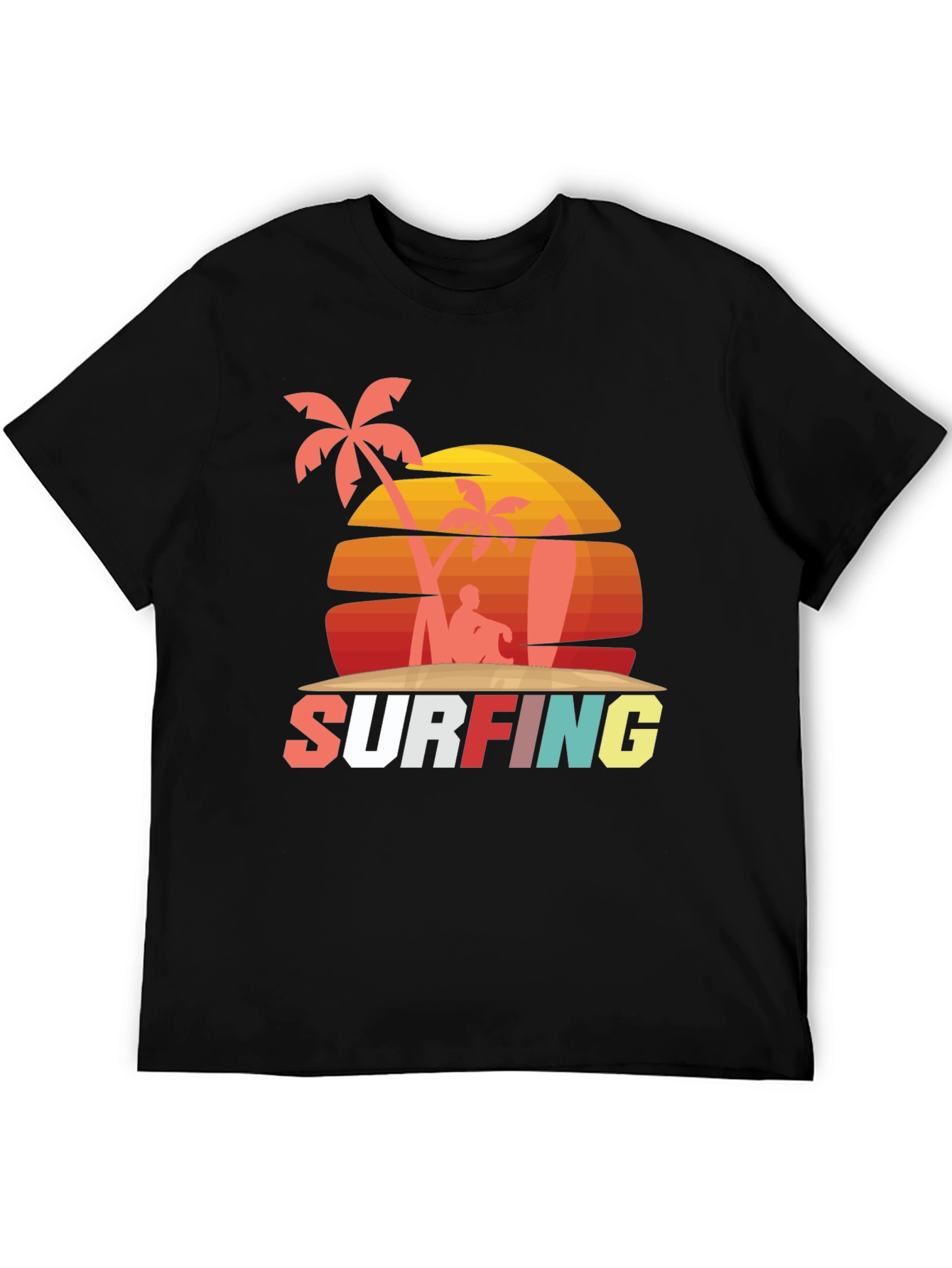 Retro Surfing Graphic Tee - Beach Vibes