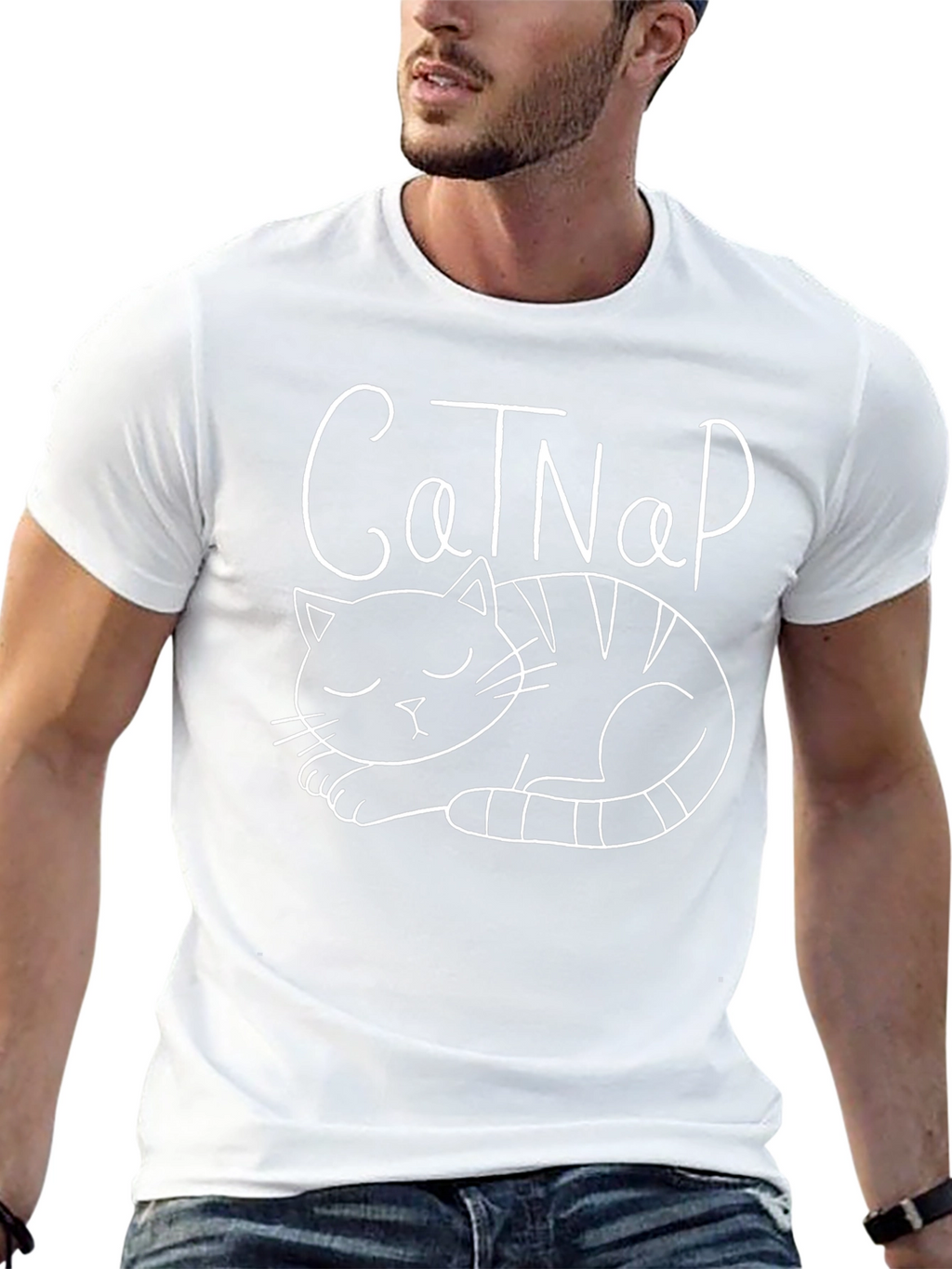 Cat Nap T-Shirt - Unisex Black Tee