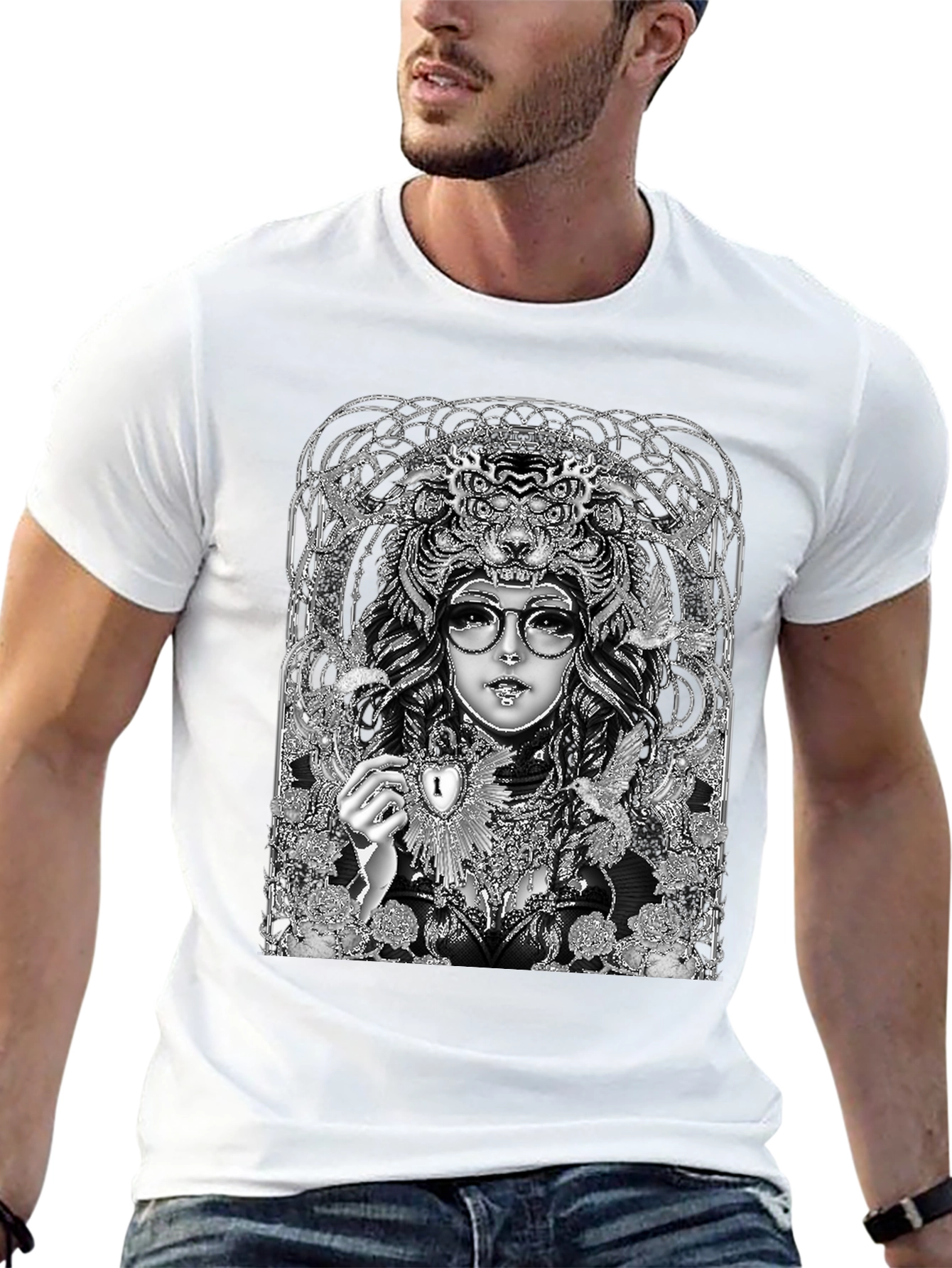 Unique Graphic T-Shirt - Art Nouveau Design