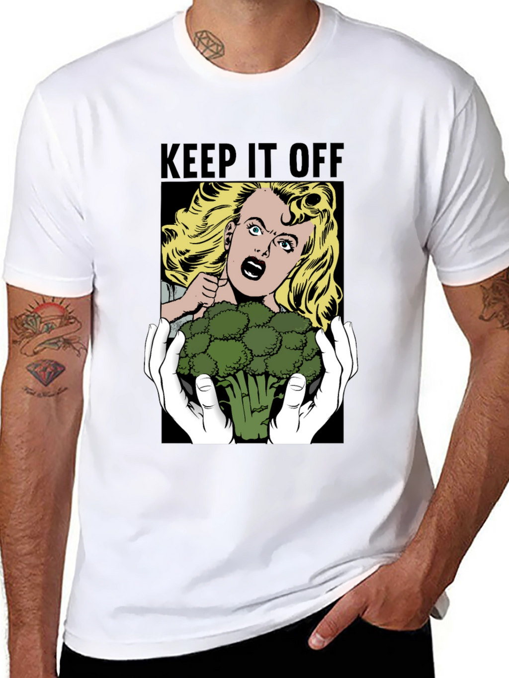 Keep It Off Broccoli T-Shirt Funny Vegan Tee