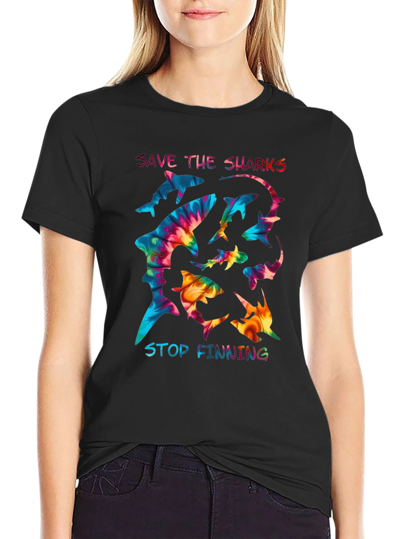 Save the Sharks Graphic Tee - Stop Finning T-Shirt