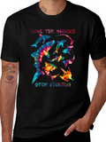Save the Sharks Graphic Tee - Stop Finning T-Shirt