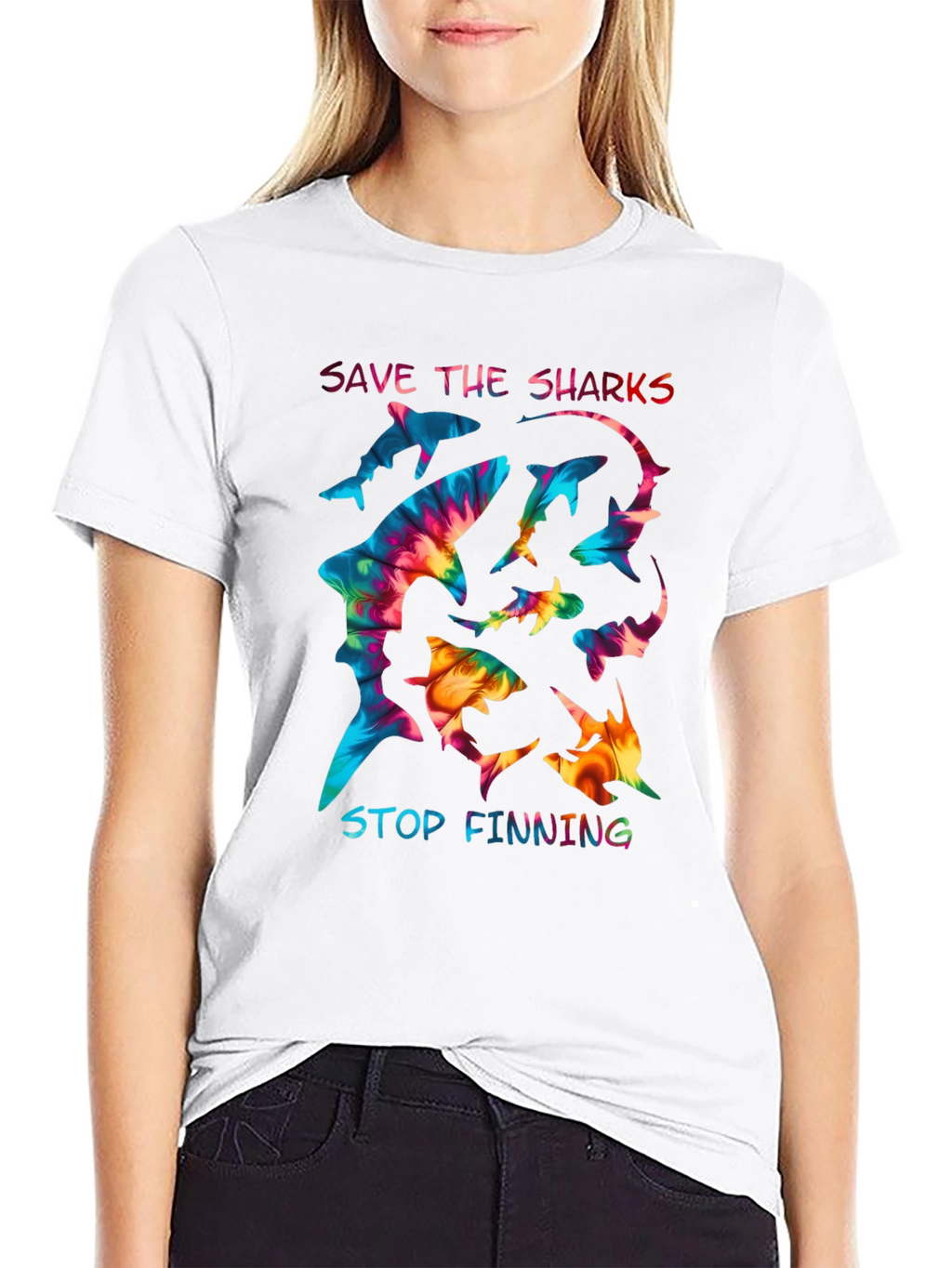 Save the Sharks Graphic Tee - Stop Finning T-Shirt