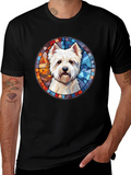 Westie Dog Stained Glass T-Shirt