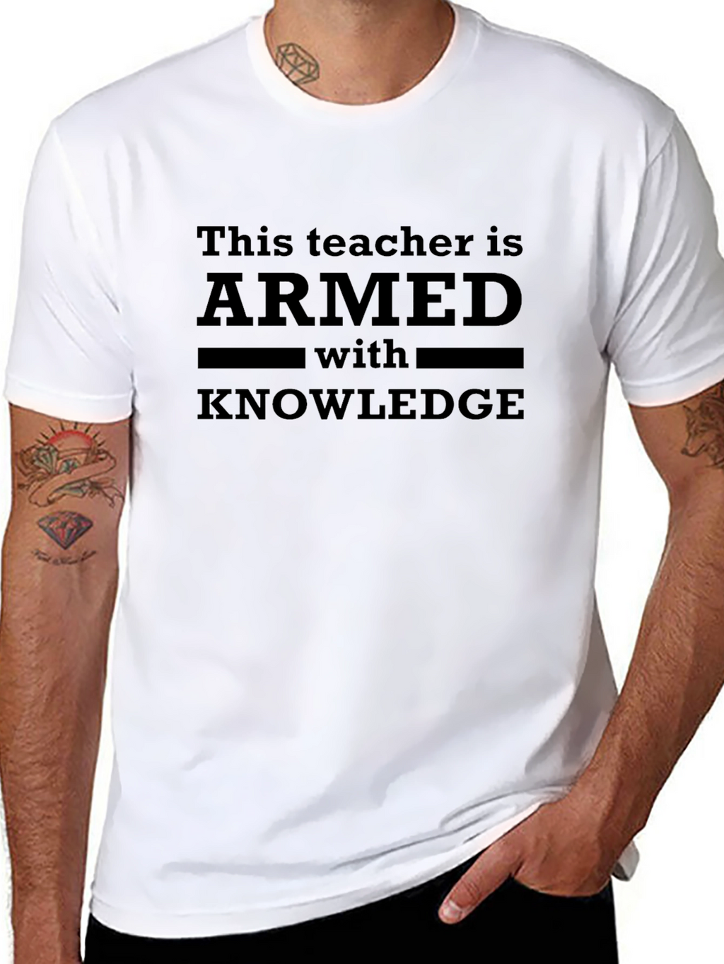 Armed with Knowledge Teacher T-Shirt
