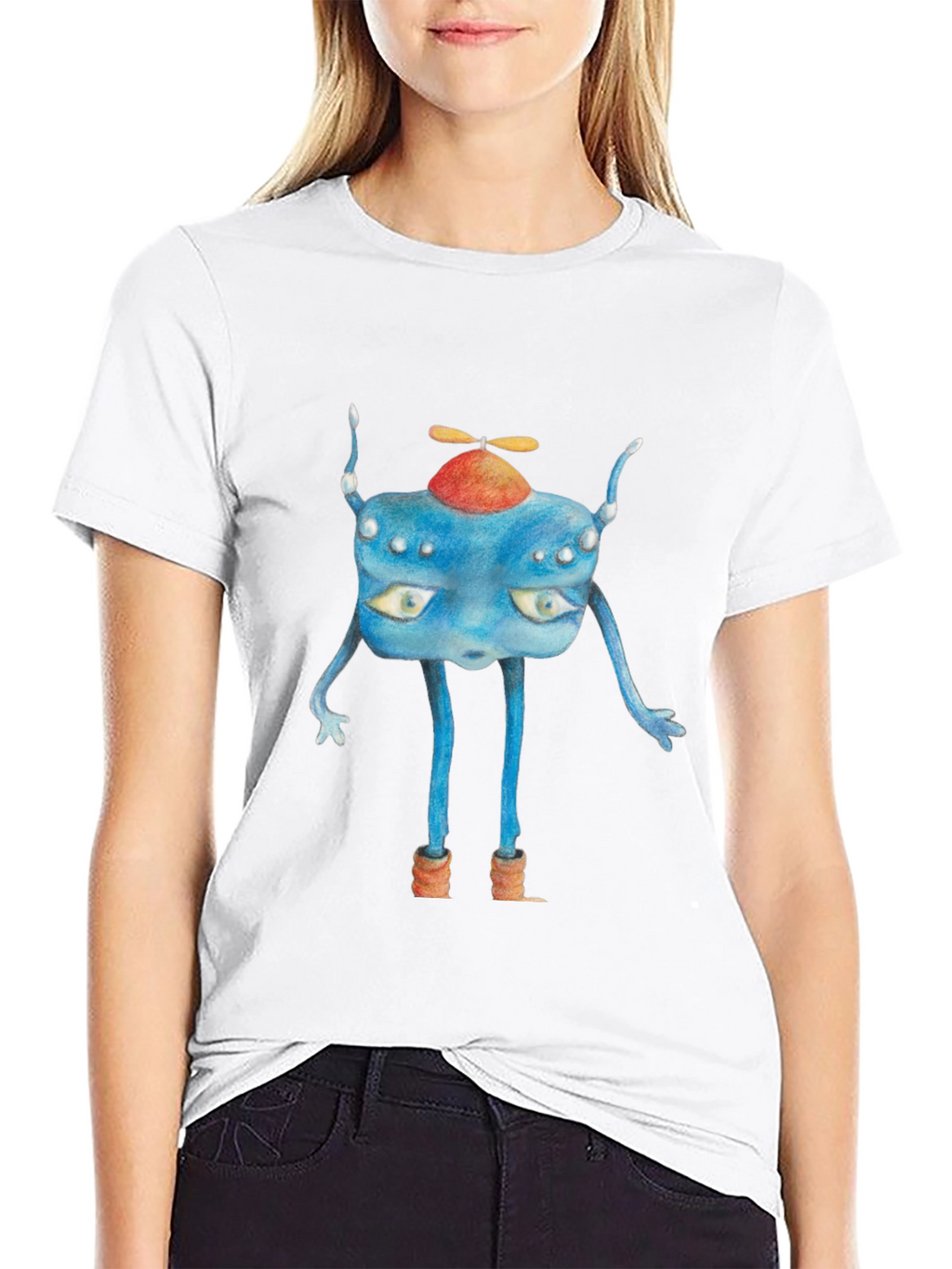 Whimsical Blue Creature Graphic Tee