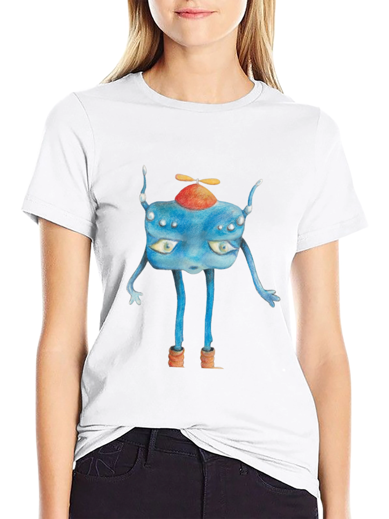 Whimsical Blue Creature Graphic Tee