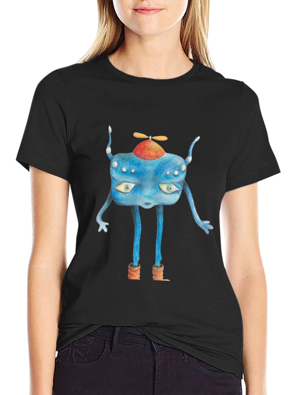 Whimsical Blue Creature Graphic Tee
