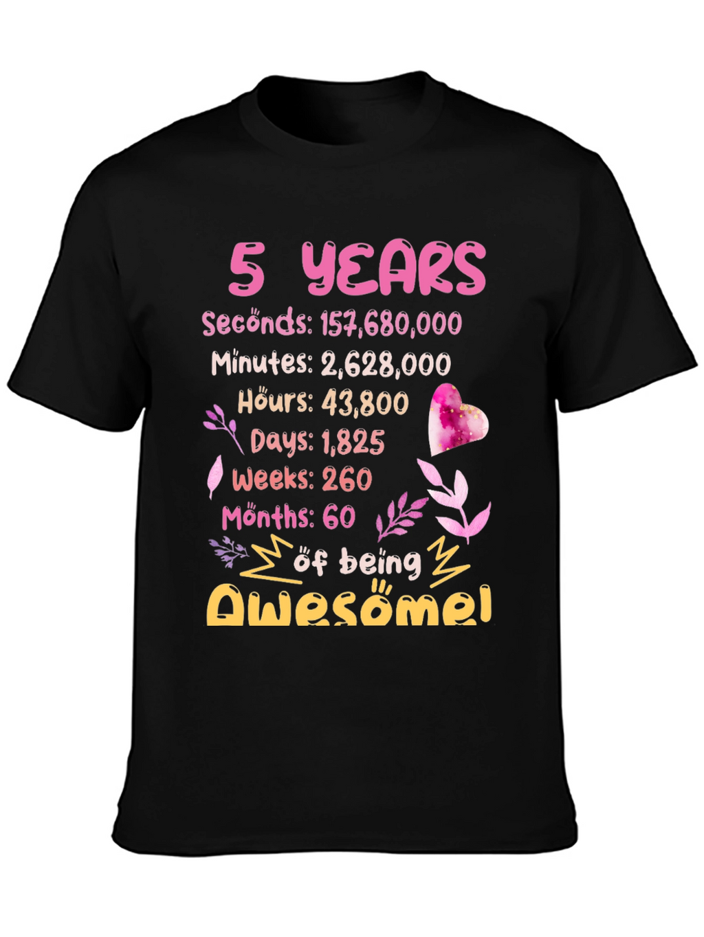 5 Years of Awesome T-Shirt Birthday Gift