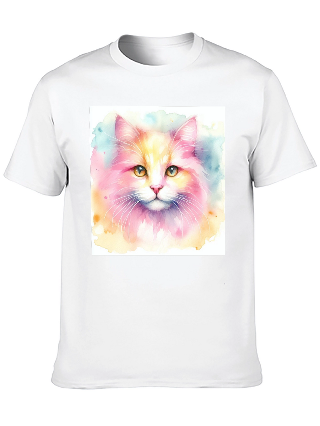 Watercolor Cat Graphic T-Shirt