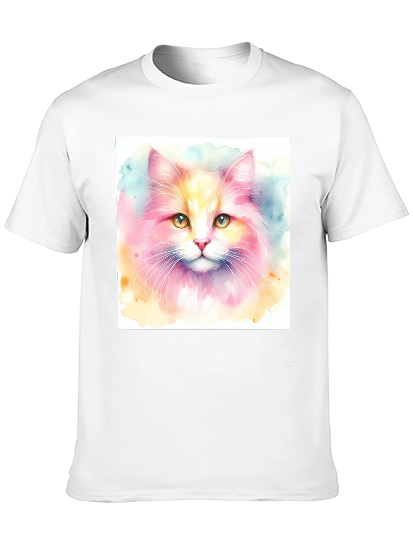 Watercolor Cat Graphic T-Shirt