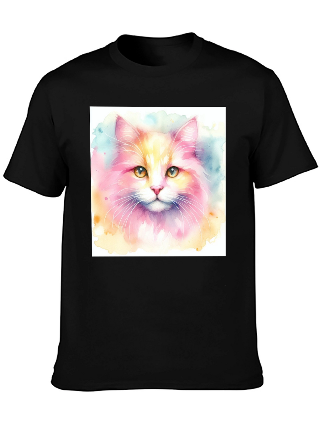 Watercolor Cat Graphic T-Shirt