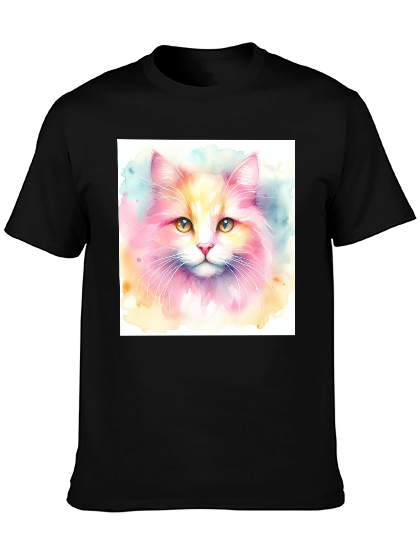 Watercolor Cat Graphic T-Shirt