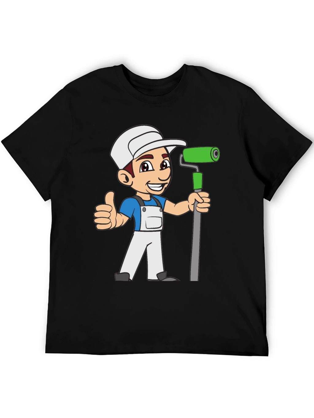 Painter Cartoon Black T-Shirt