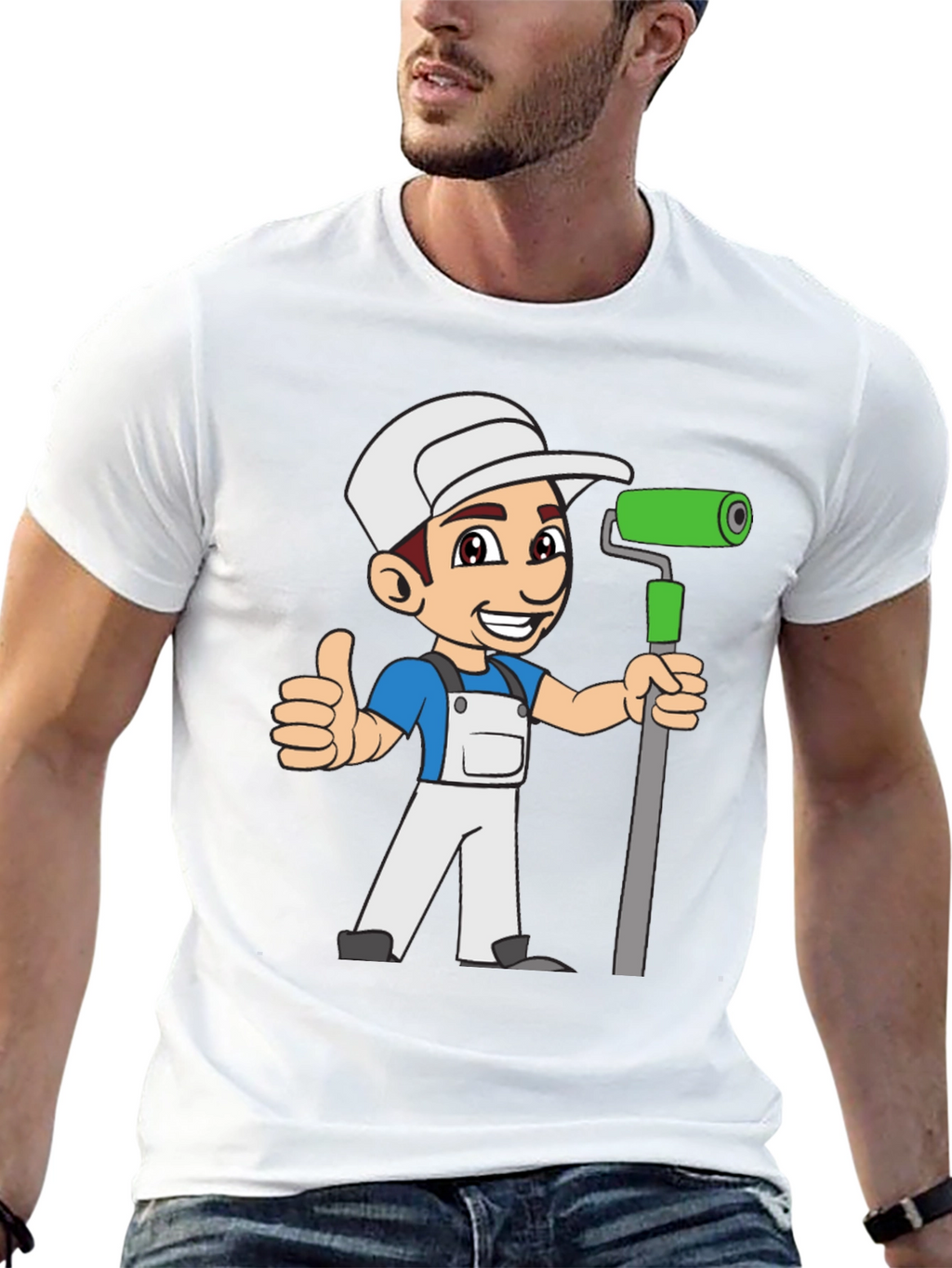 Painter Cartoon Black T-Shirt