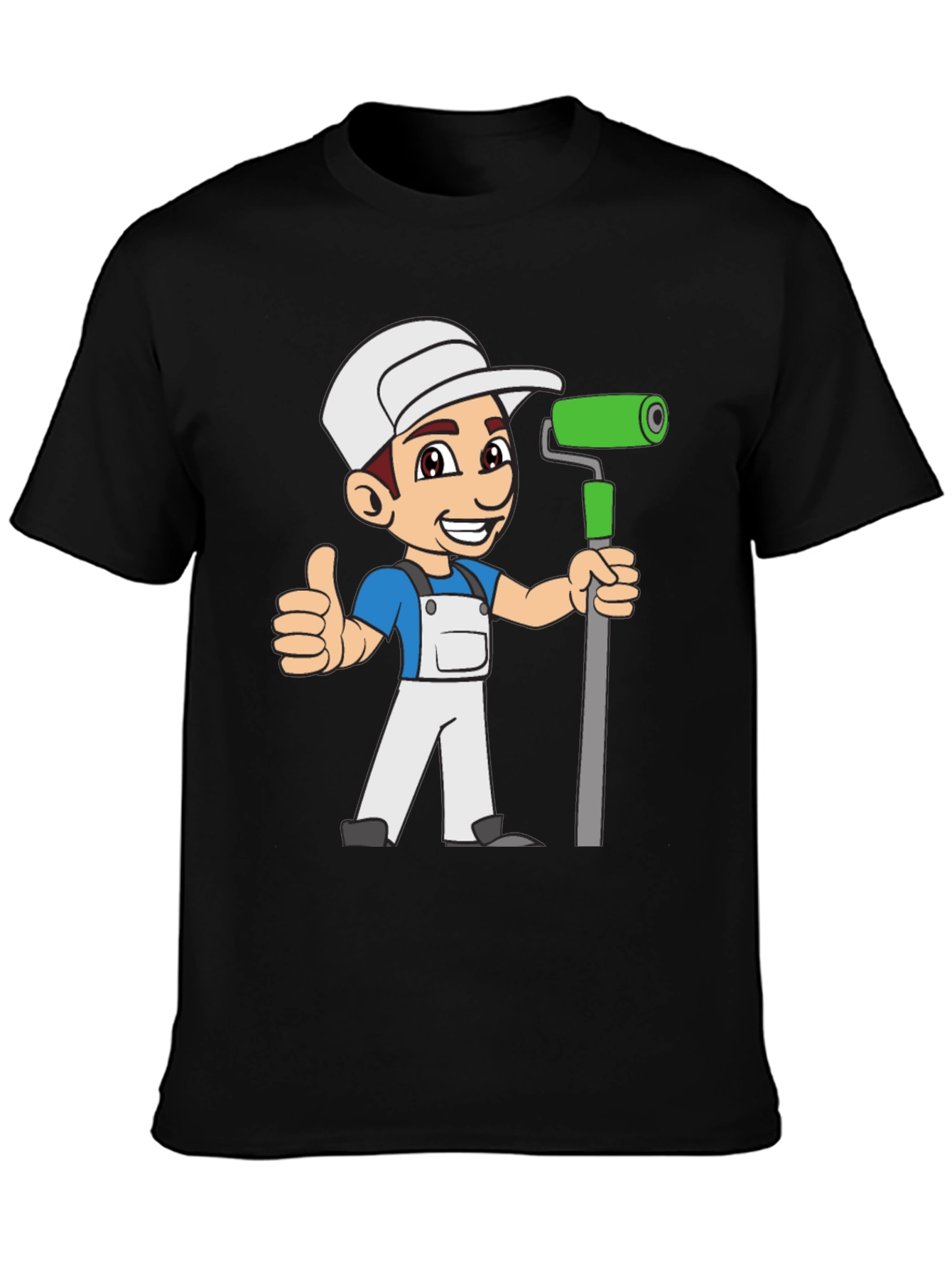 Painter Cartoon Black T-Shirt