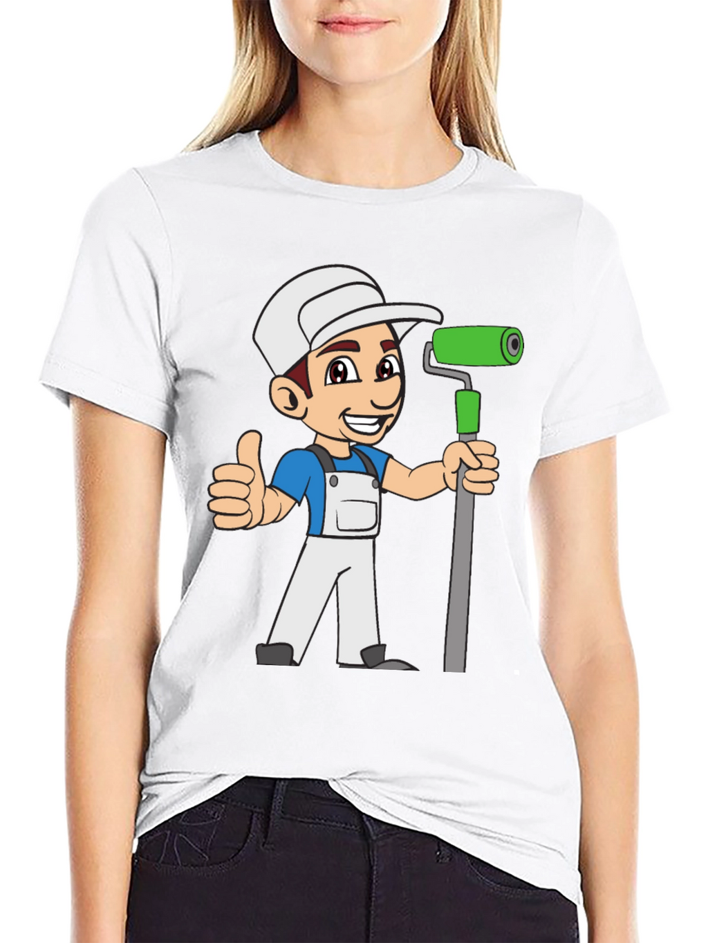 Painter Cartoon Black T-Shirt