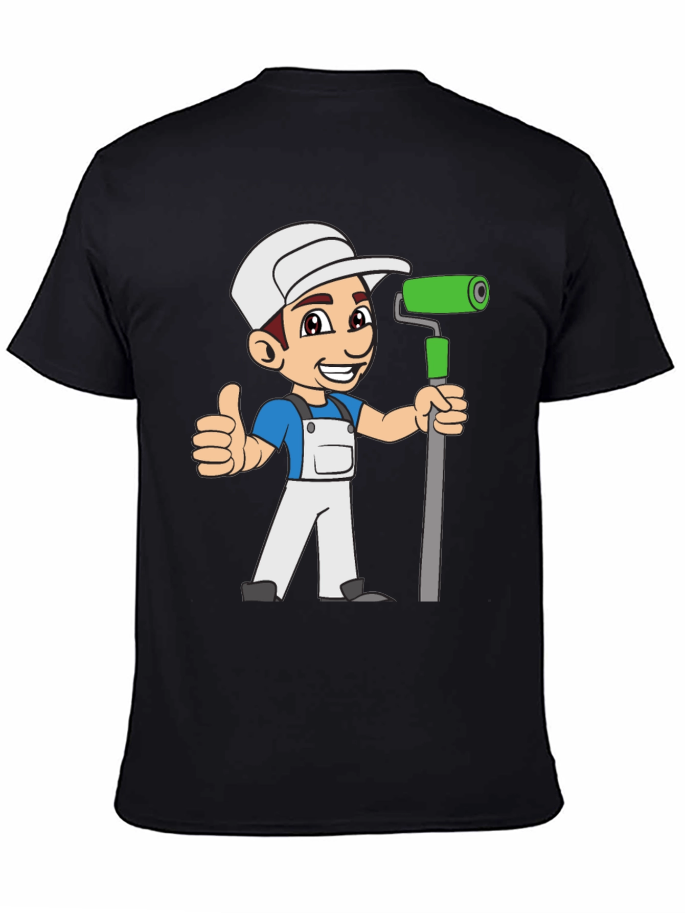 Painter Cartoon Black T-Shirt