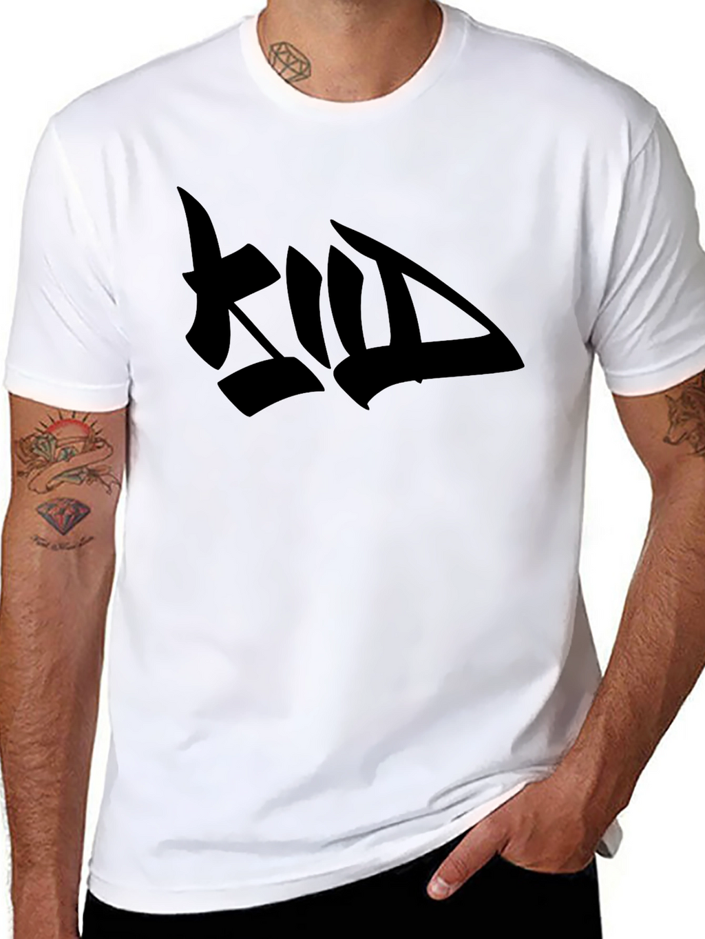 Mens Black Graphic Tee - Bold Design