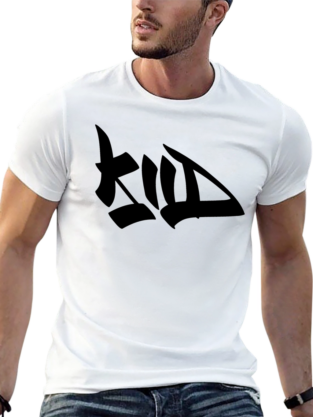 Mens Black Graphic Tee - Bold Design