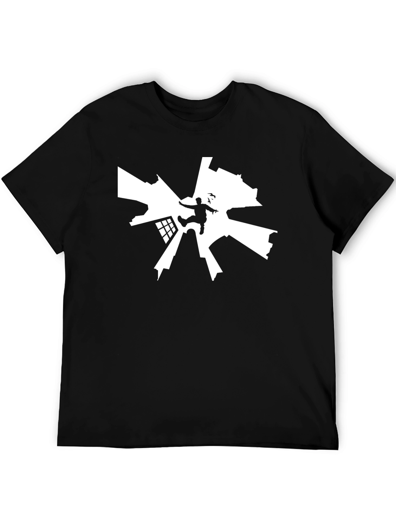 Urban Stunt Black Tee - Thrill Seeker Design