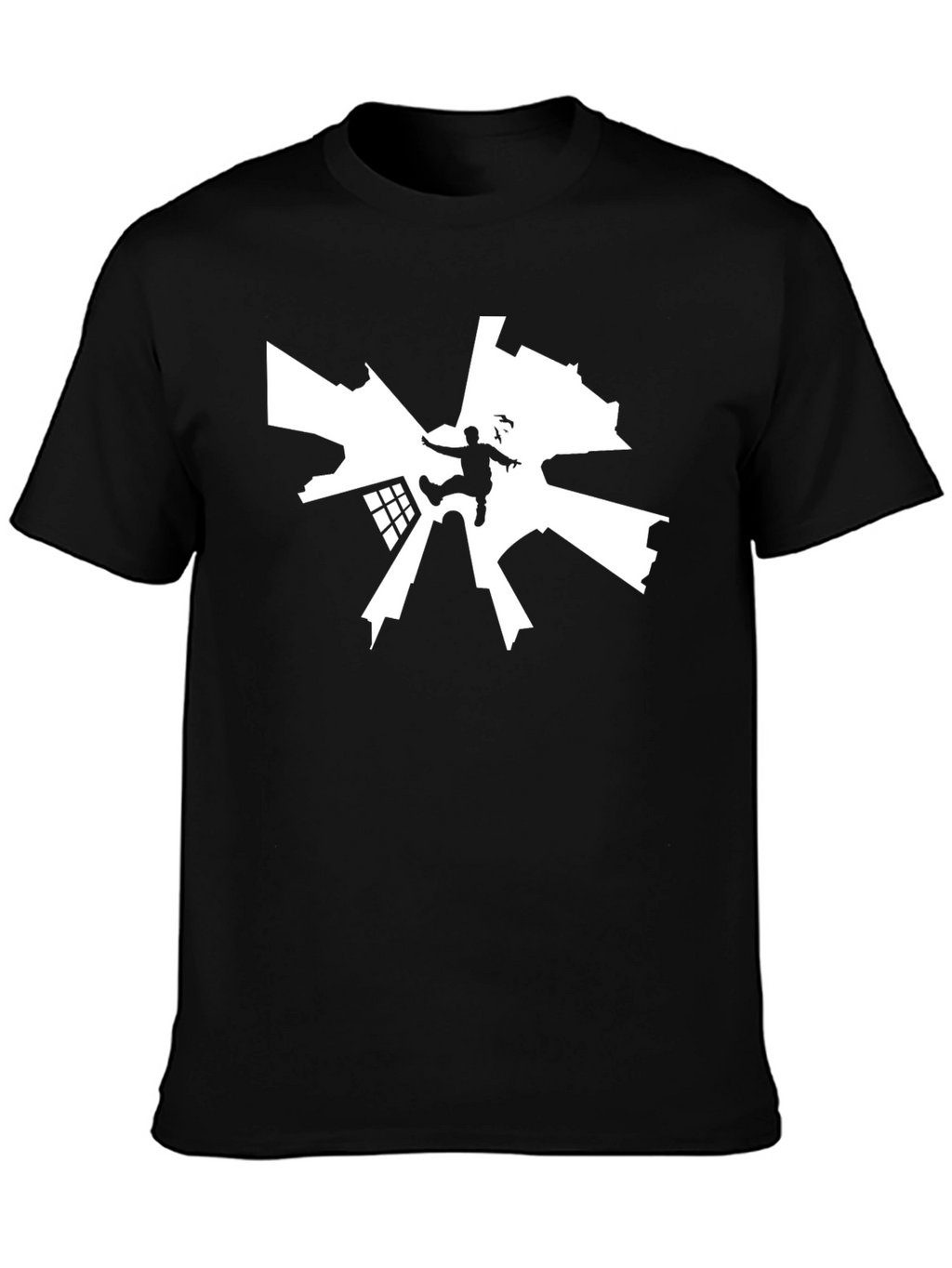 Urban Stunt Black Tee - Thrill Seeker Design