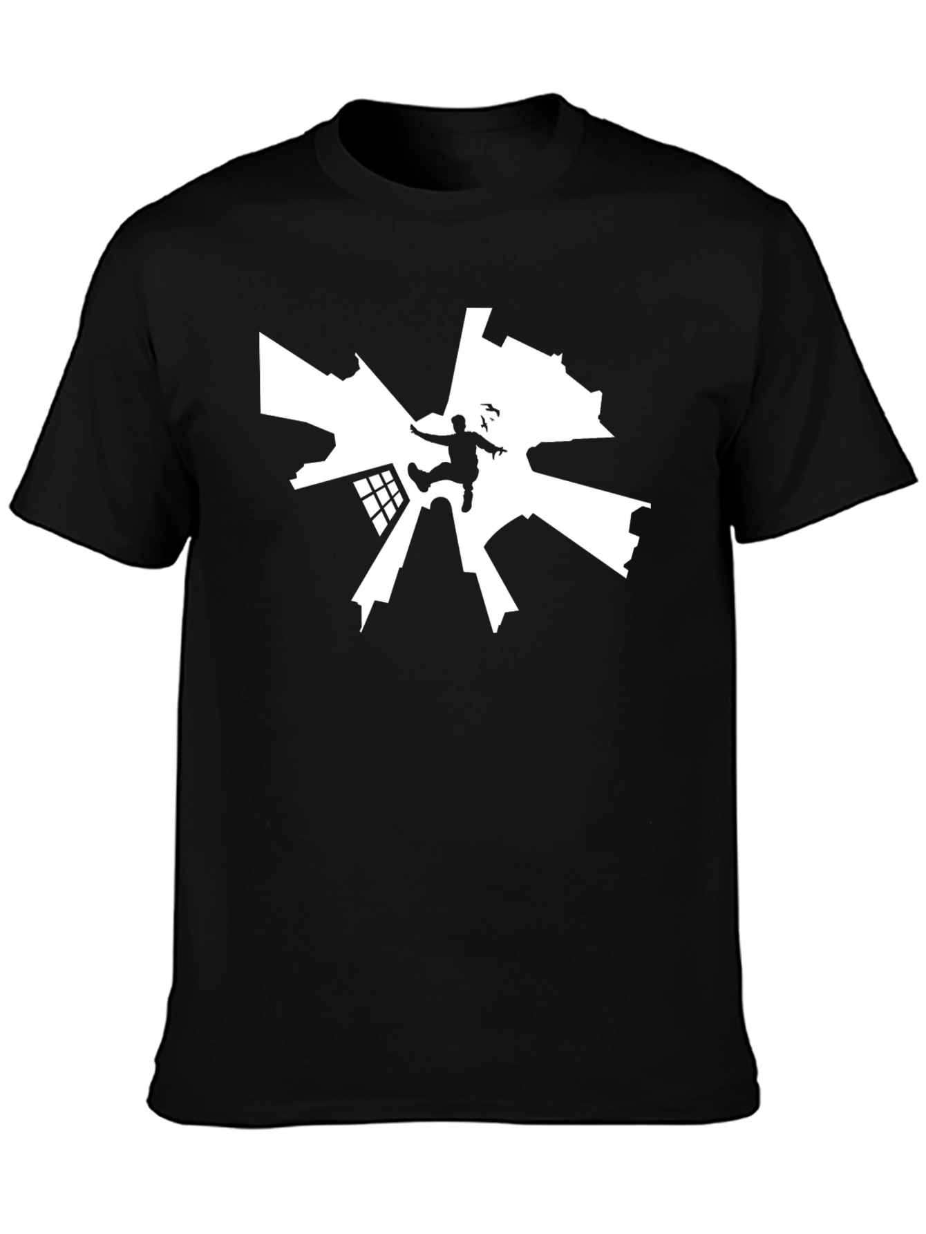 Urban Stunt Black Tee - Thrill Seeker Design