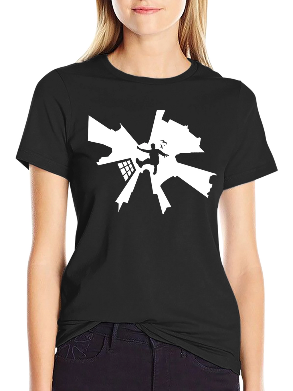 Urban Stunt Black Tee - Thrill Seeker Design