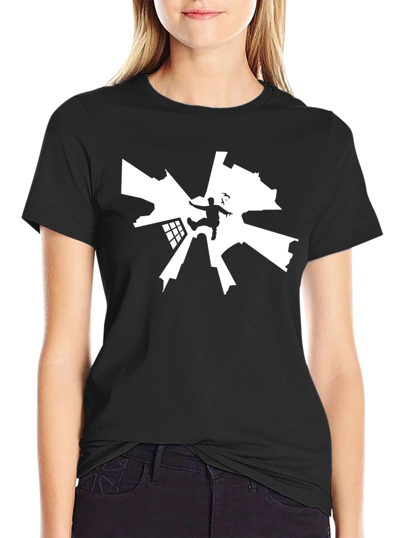 Urban Stunt Black Tee - Thrill Seeker Design