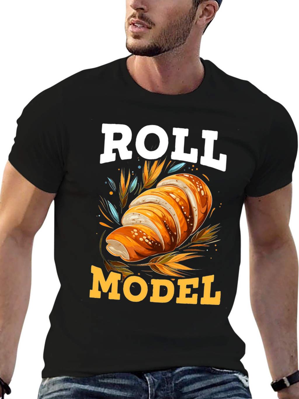 Roll Model Funny Graphic T-Shirt
