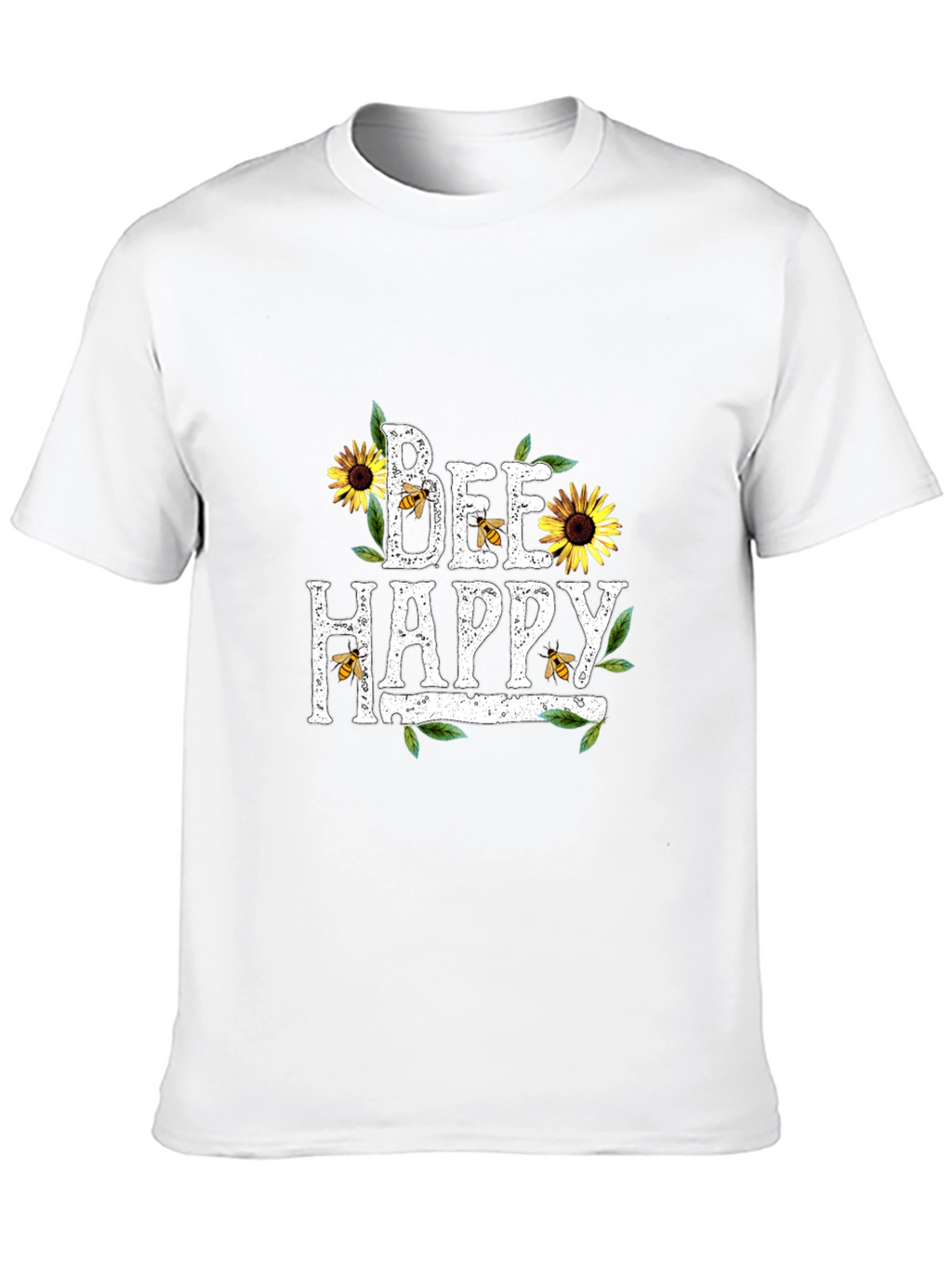 Bee Happy Sunflower Graphic T-Shirt