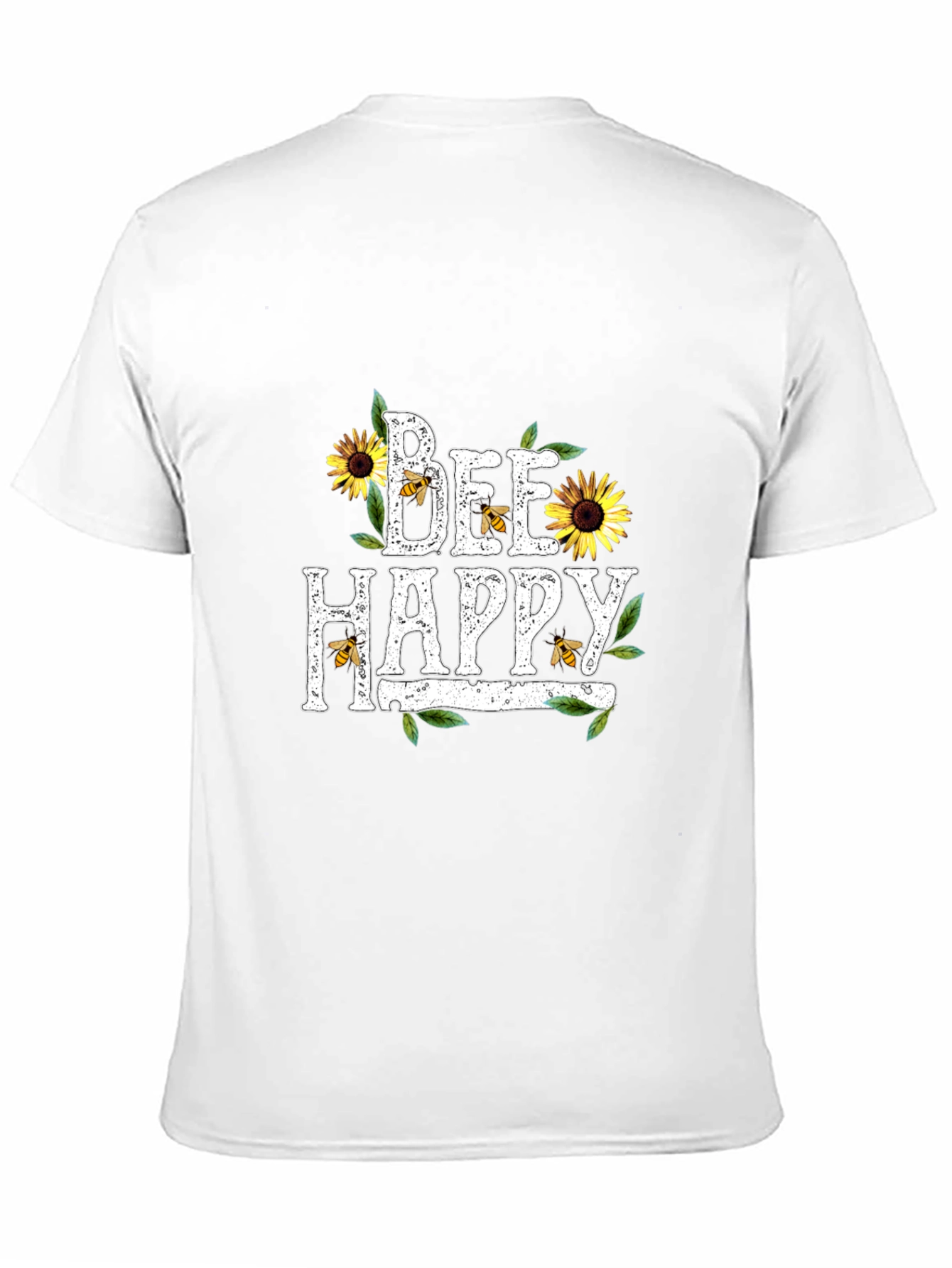 Bee Happy Sunflower Graphic T-Shirt