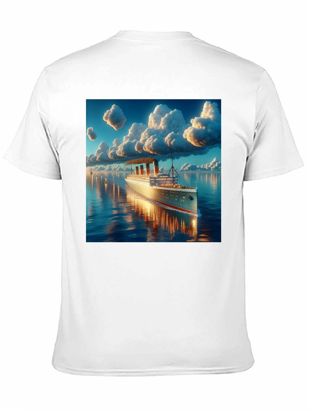 Titanic Cruise Ship Graphic Tee - Black Cotton Blend