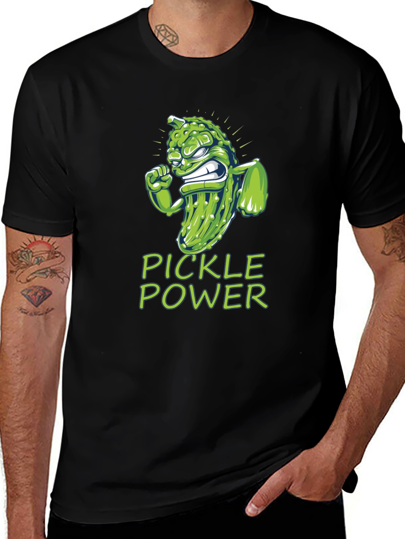 Pickle Power Graphic Tee -  Funny Foodie Shirt