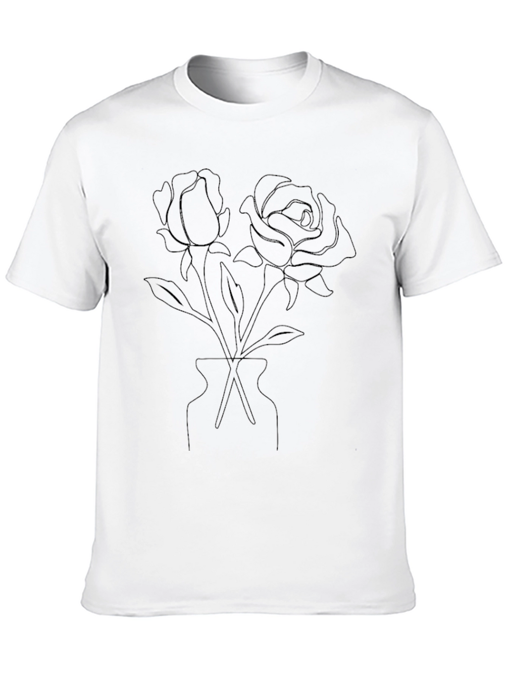 Minimalist Rose Vase Graphic T-Shirt