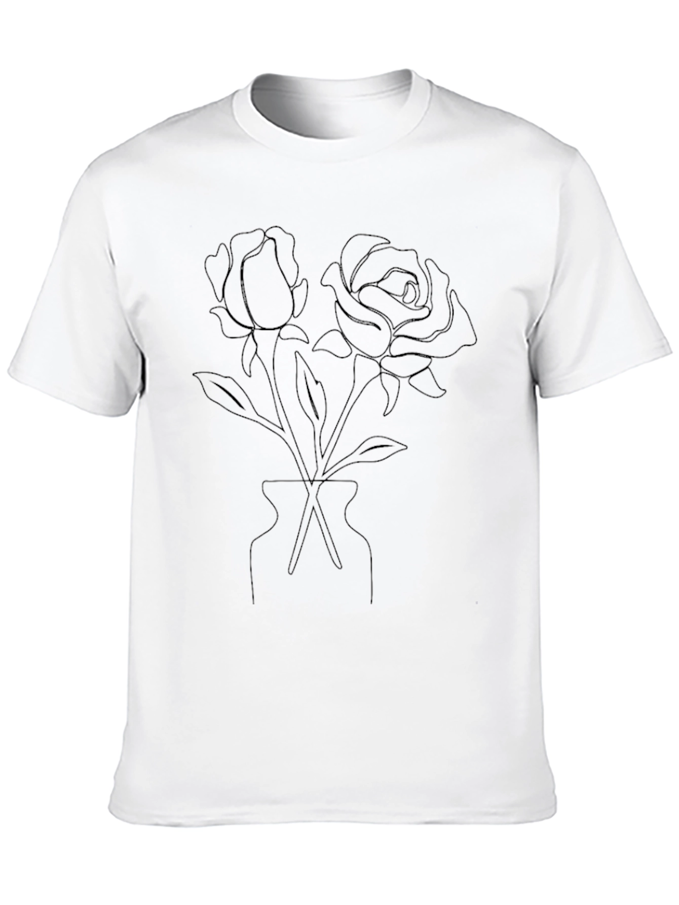 Minimalist Rose Vase Graphic T-Shirt