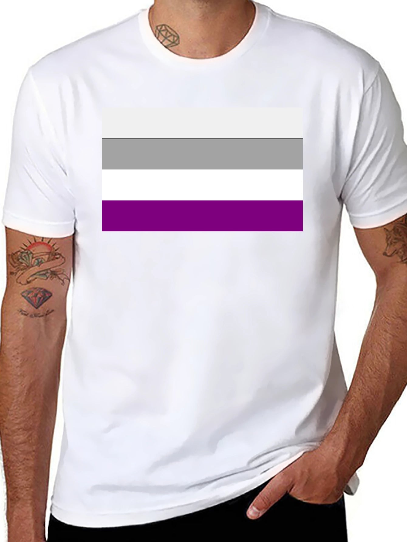 Asexual Pride Flag Graphic Tee - Black