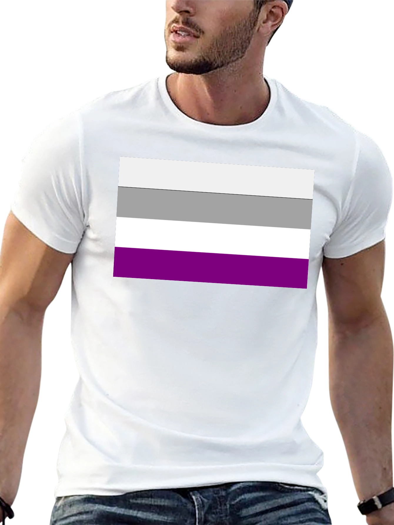 Asexual Pride Flag Graphic Tee - Black