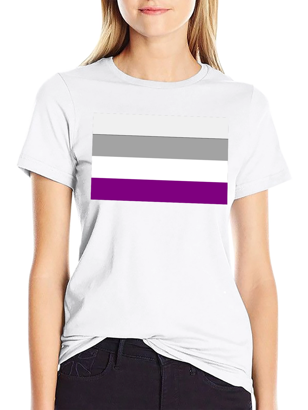 Asexual Pride Flag Graphic Tee - Black