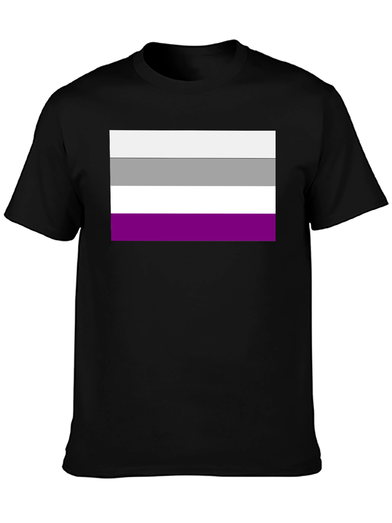 Asexual Pride Flag Graphic Tee - Black