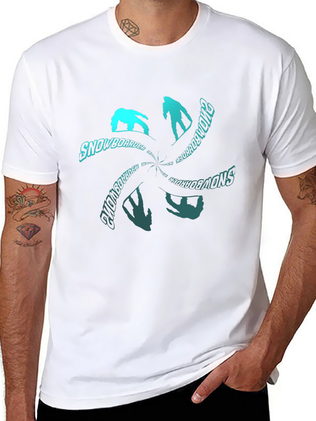 Snowboarder Graphic T-Shirt - Black