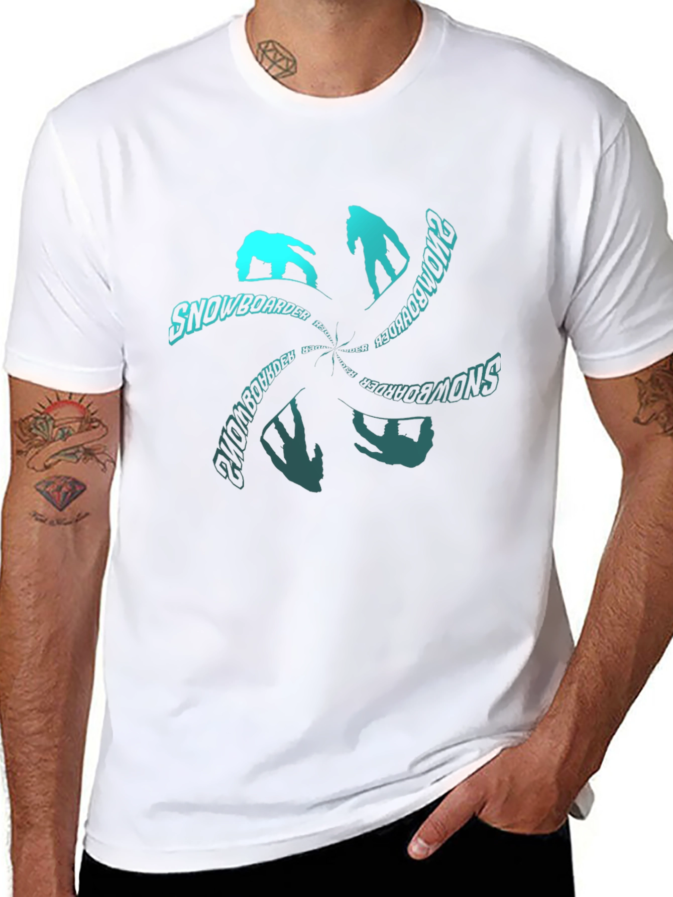 Snowboarder Graphic T-Shirt - Black