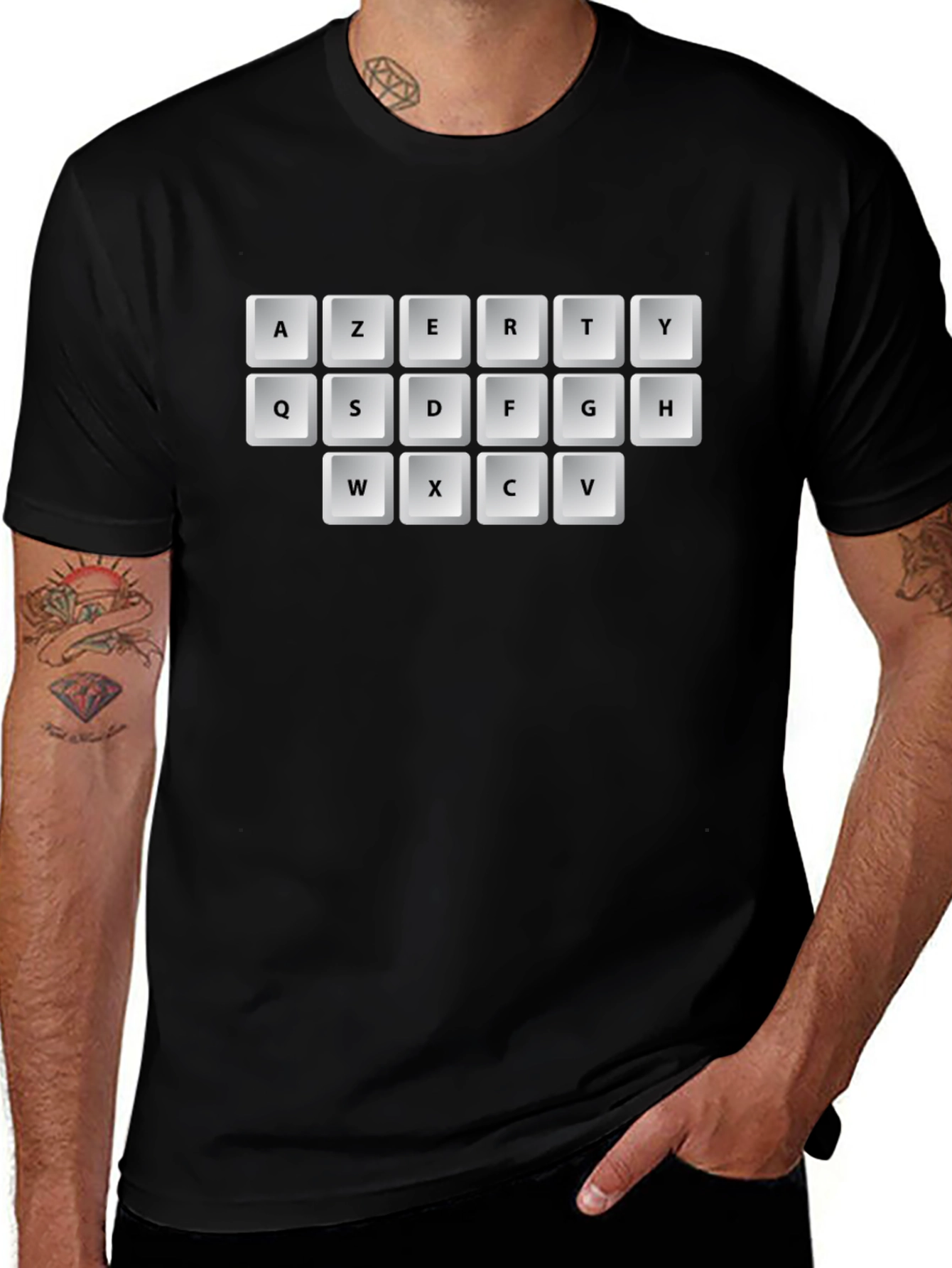 AZERTY Keyboard T-Shirt - Black Graphic Tee