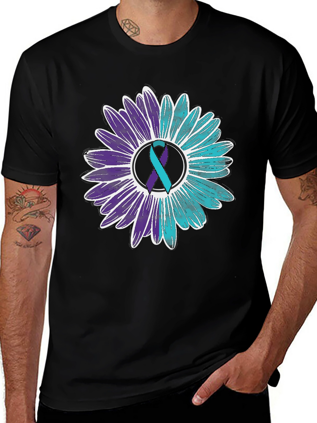 Awareness Ribbon Floral Graphic Tee