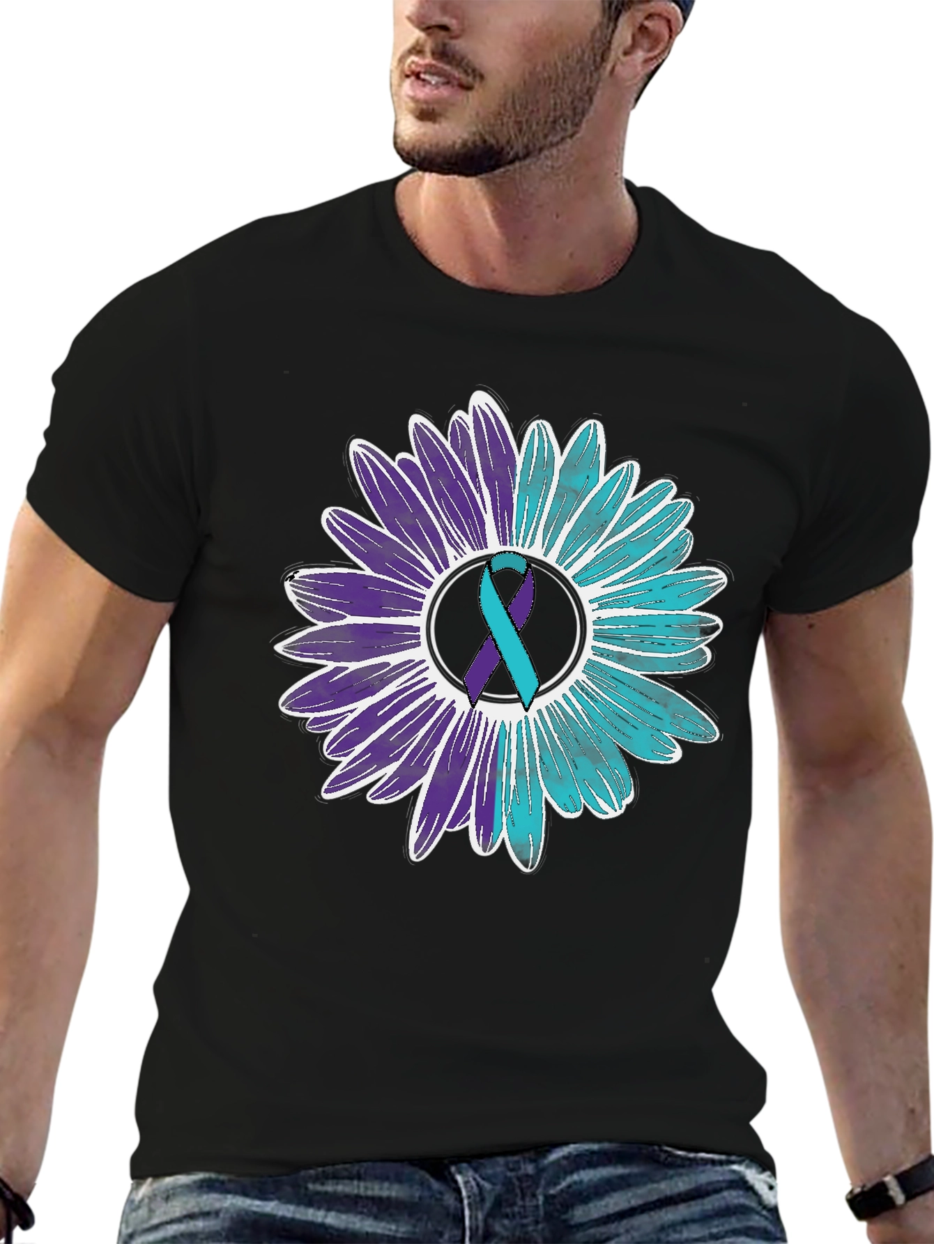 Awareness Ribbon Floral Graphic Tee